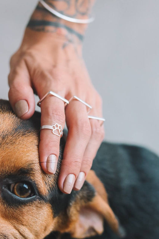 Paw Print Knuckle Ring