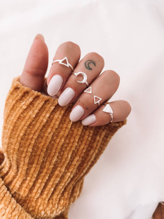 Geometric Triangle Knuckle Ring