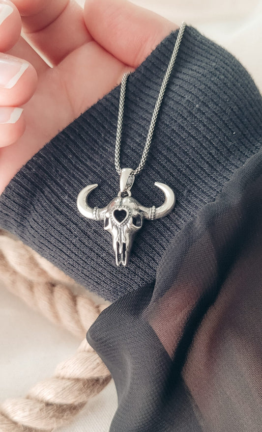 Bohemian Bull Skull Necklace