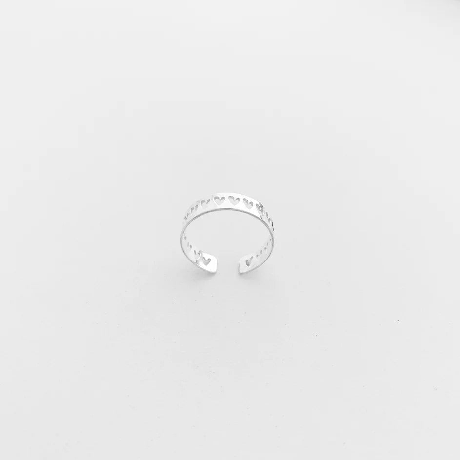 Heart Band Adjustable Ring