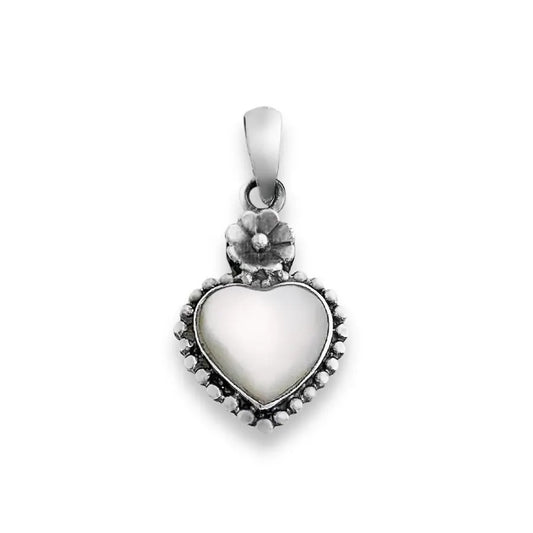 Flower Heart Mother of Pearl Pendant