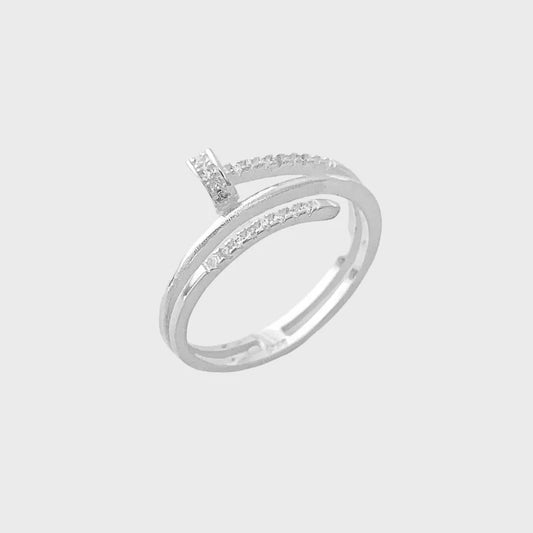 CZ Nail Cuff Ring