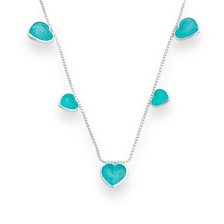 Blue Hearts Necklace