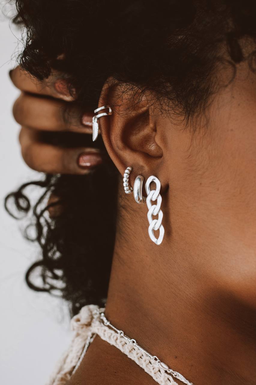 Chain Link Stud Earring