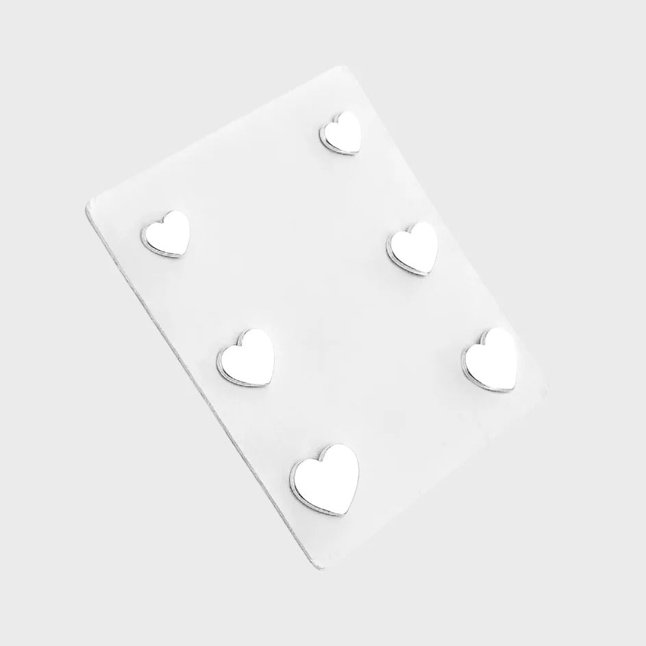 Hearts Stud Earring Set