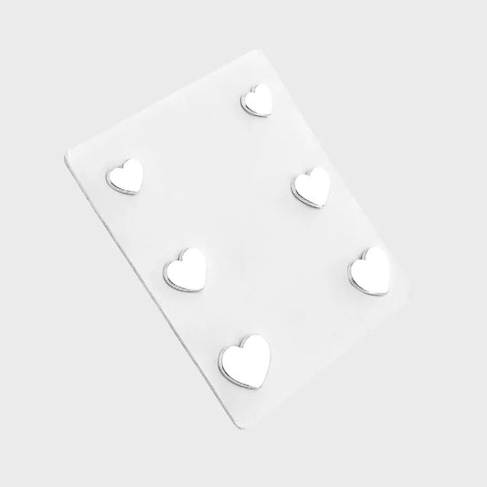 Hearts Stud Earring Set