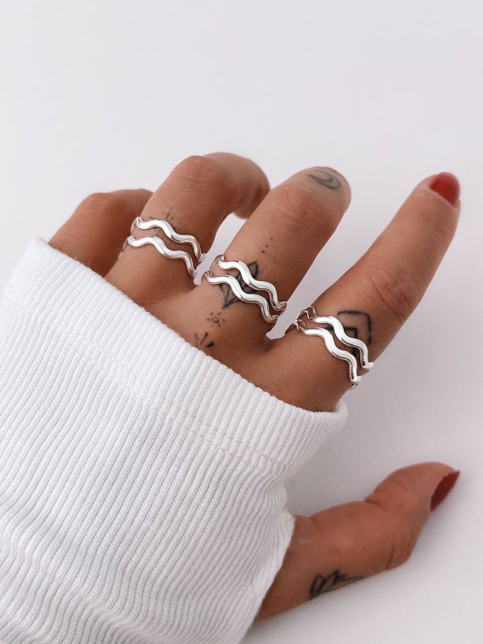 Double Wave Adjustable Ring