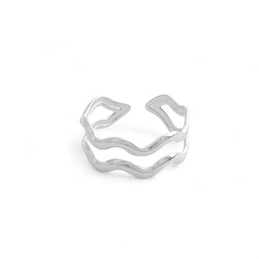 Double Wave Adjustable Ring