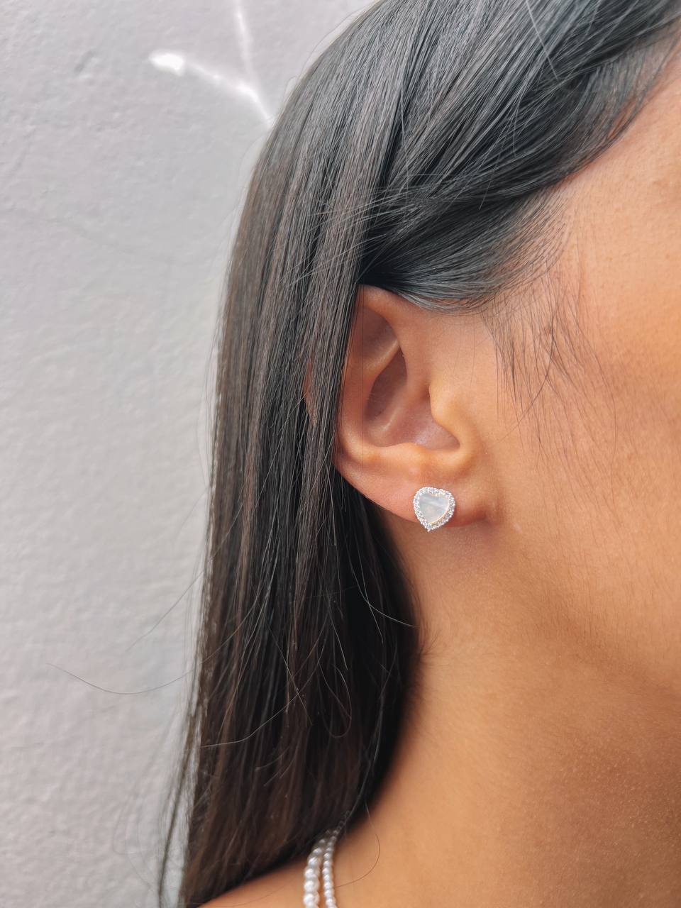 Mother of Pearl Heart Earring