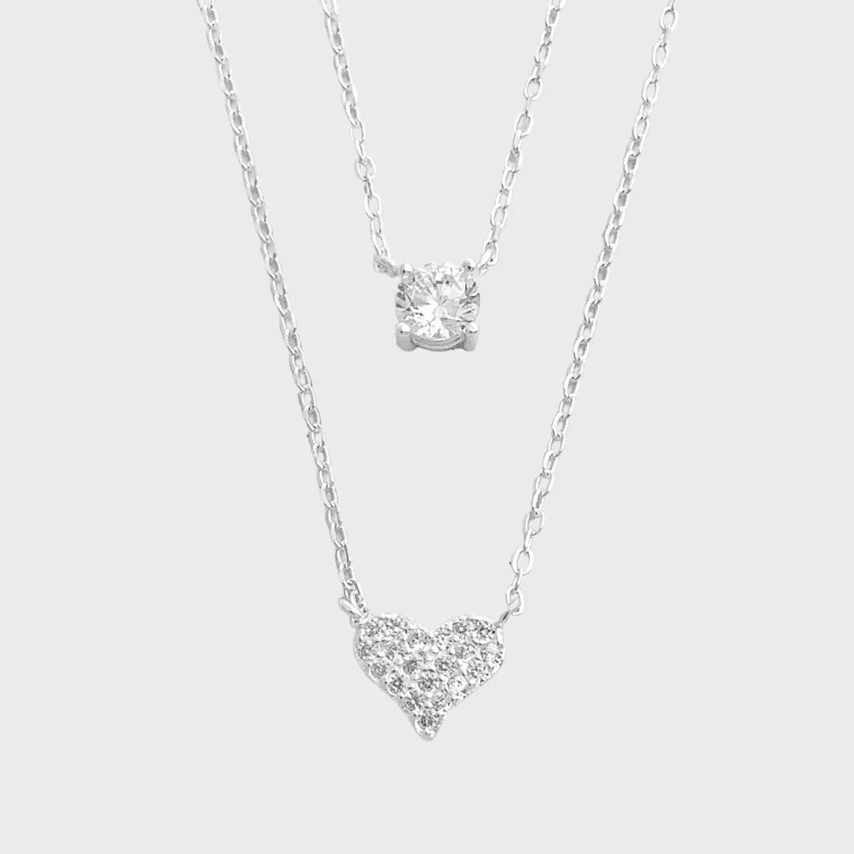 Double Chain Sparkling Necklace