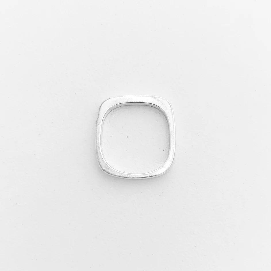 Thick Square Silver Ring