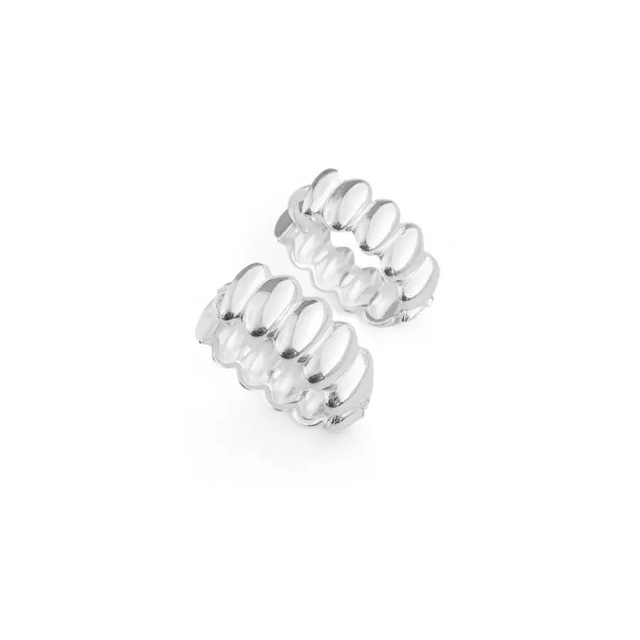 Silver Crew Helium Huggies Earrings