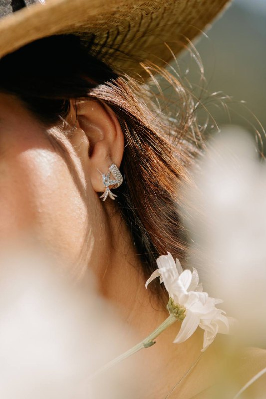 Blue Hummingbird Stud Earring