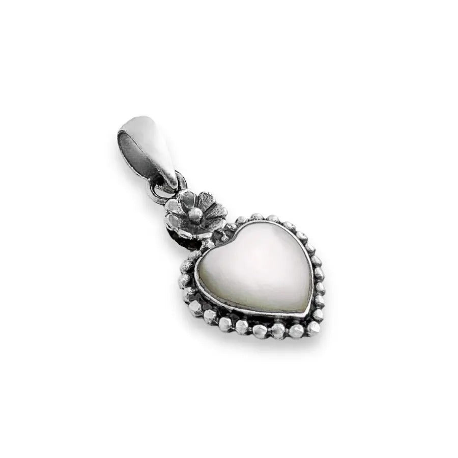 Flower Heart Mother of Pearl Pendant