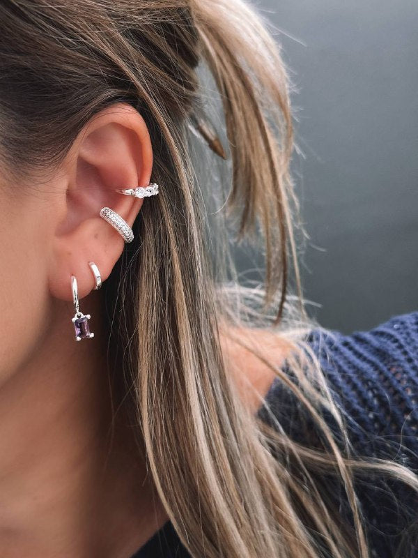 Tiny Silver Hoop Earring