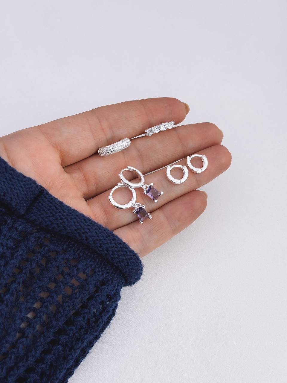 Tiny Silver Hoop Earring