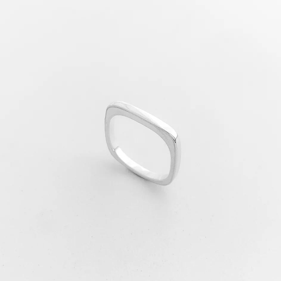 Thick Square Silver Ring