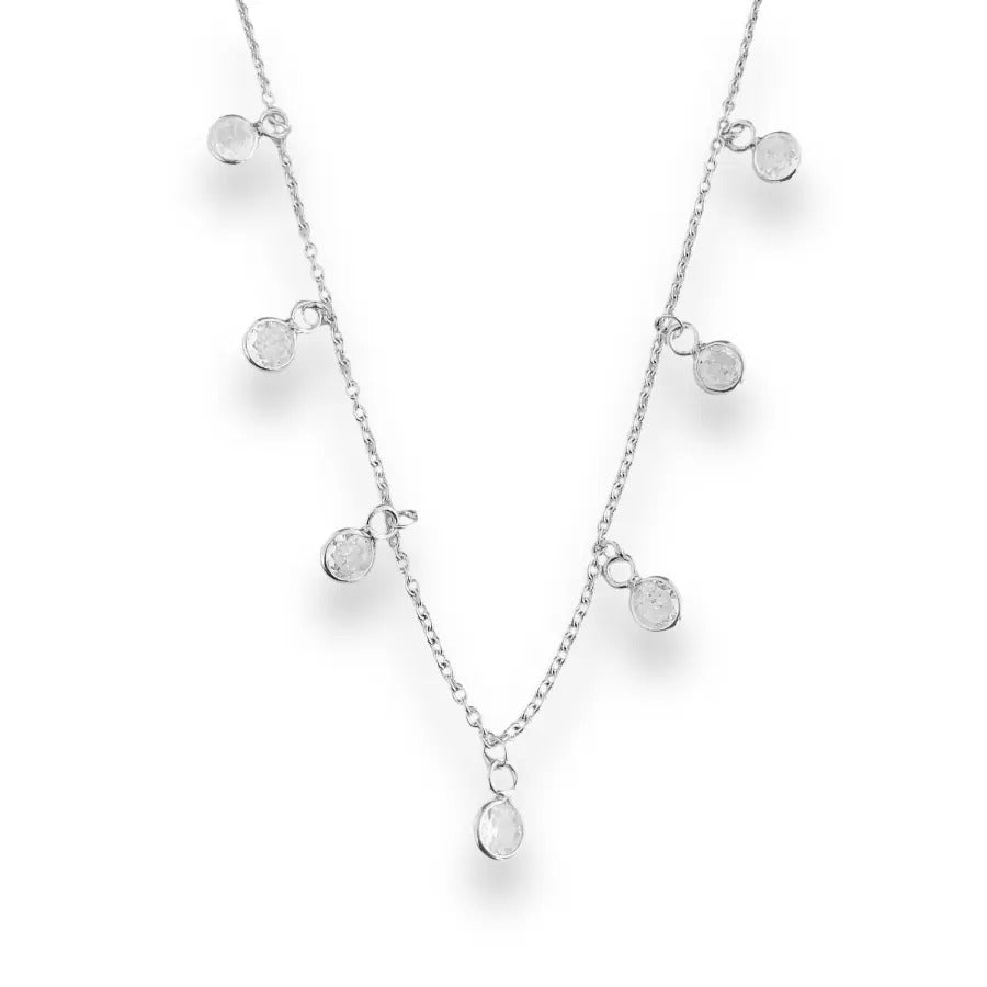 Dangle White Dots Necklace