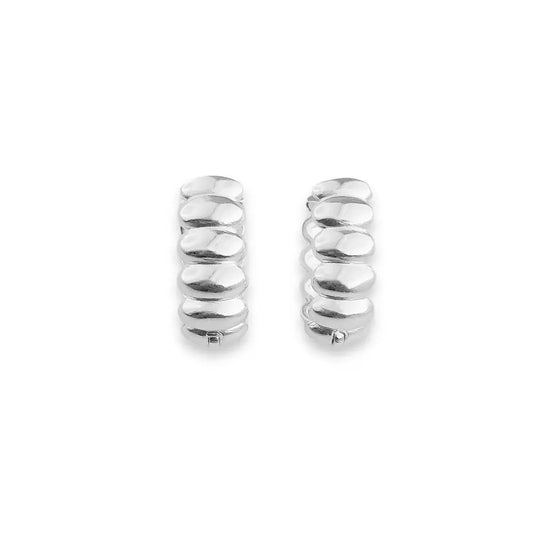 Silver Crew Helium Huggies Earrings