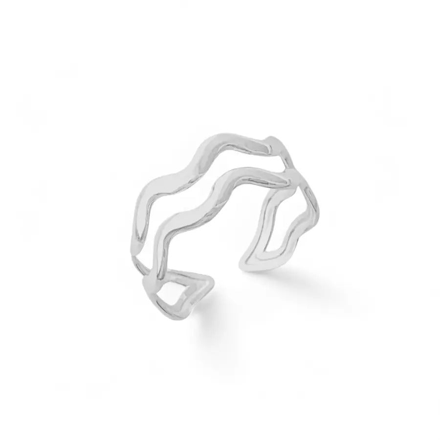 Double Wave Adjustable Ring