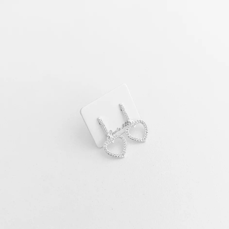 CZ Heart Dangle Earring