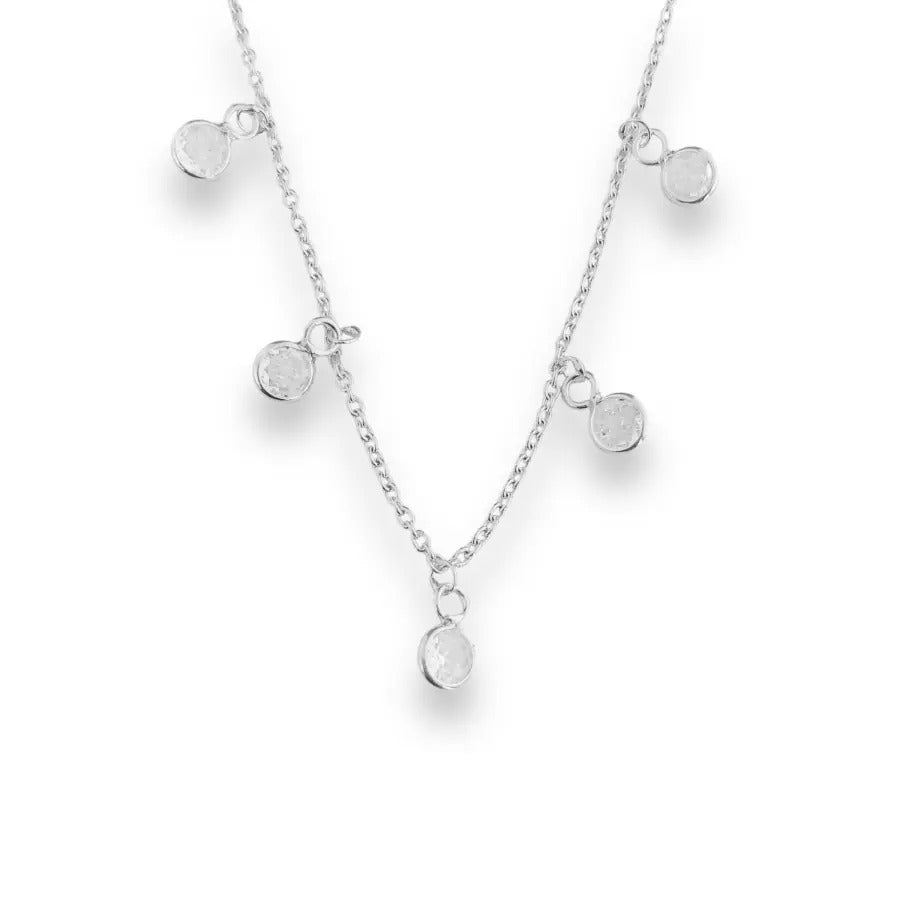 Dangle White Dots Necklace