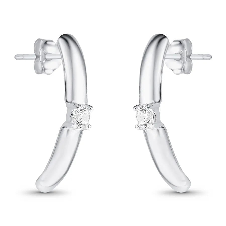 CZ Curved Earring