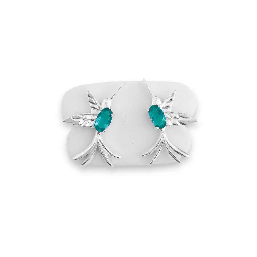 Green Hummingbird Stud Earring